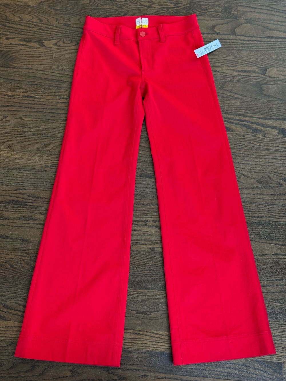 Alice + Olivia Red Wide Flare Jeans
